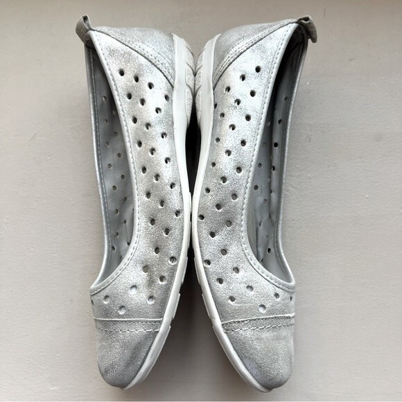 Cellini Spirit Metallic‎ Silver Italian Leather Ballet Flat Women EU 41 US 10 - Picture 5 of 14